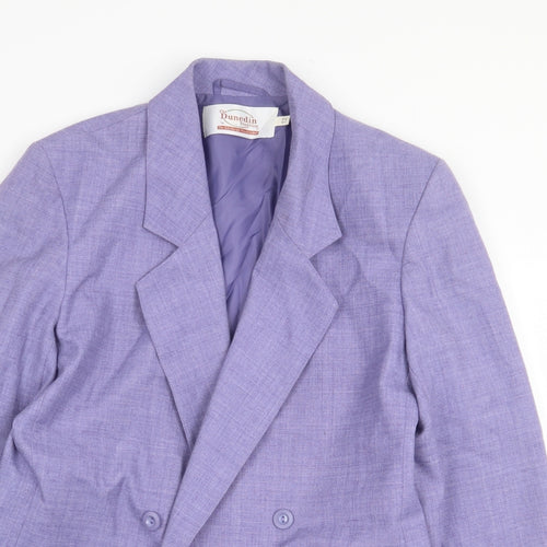 The Dunedin Tradition Womens Purple Polyester Jacket Blazer Size 12