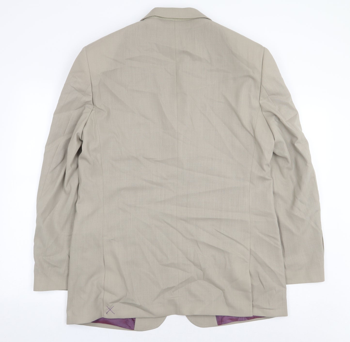 Preworn Mens Beige Wool Jacket Blazer Size 40