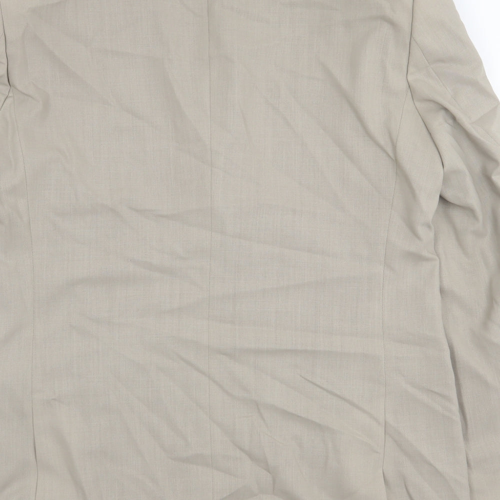 Preworn Mens Beige Wool Jacket Blazer Size 40