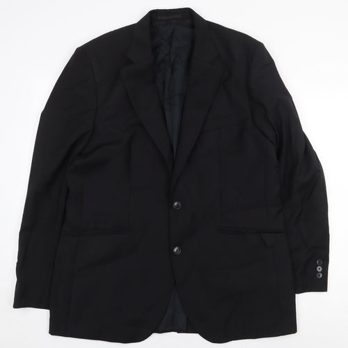 Benvenuto Mens Black Wool Jacket Blazer Size 52