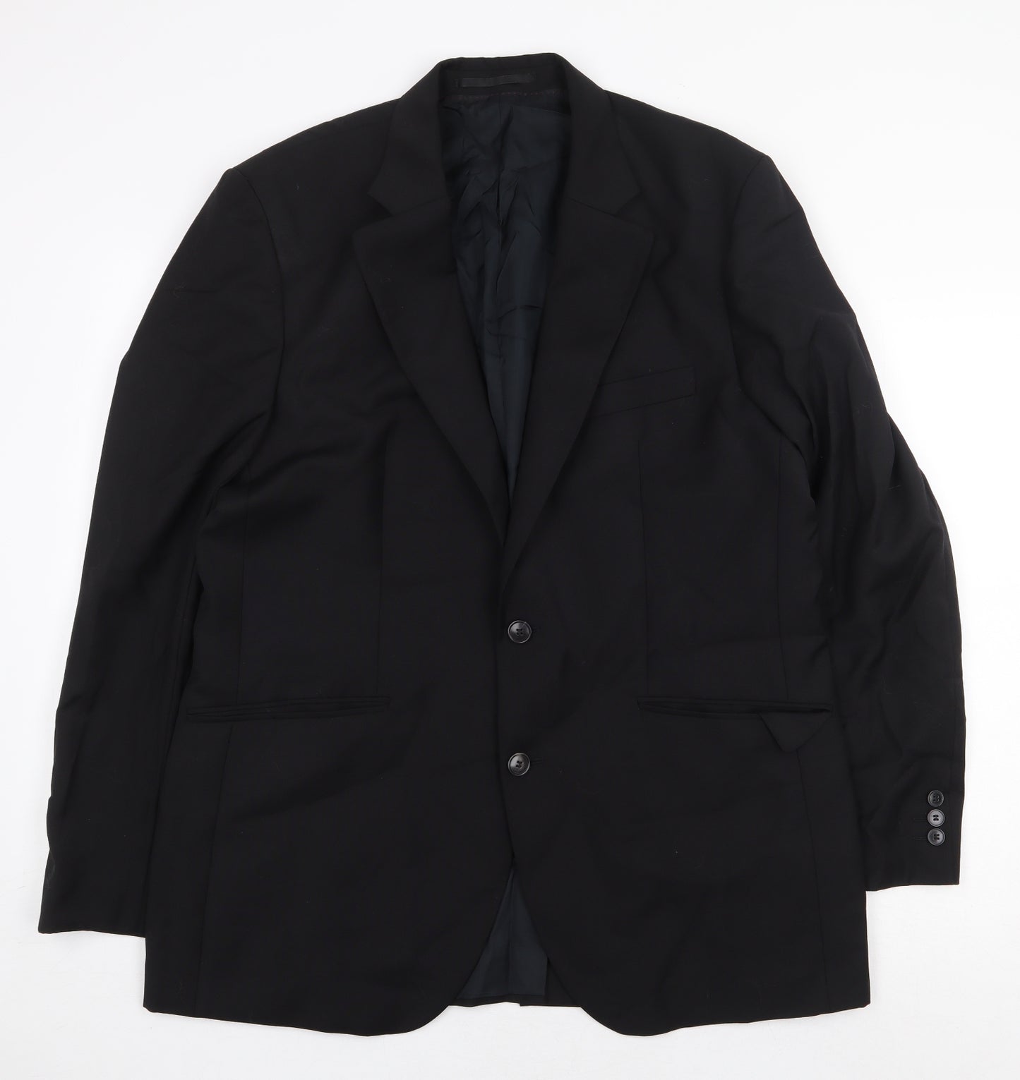 Benvenuto Mens Black Wool Jacket Blazer Size 52