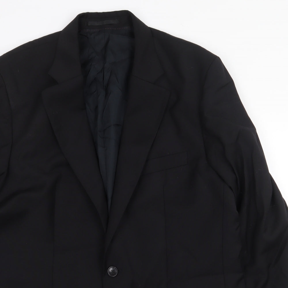 Benvenuto Mens Black Wool Jacket Blazer Size 52