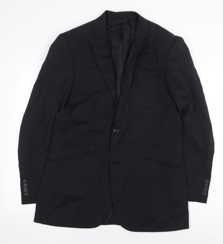 F&F Mens Black Polyester Jacket Blazer Size 38