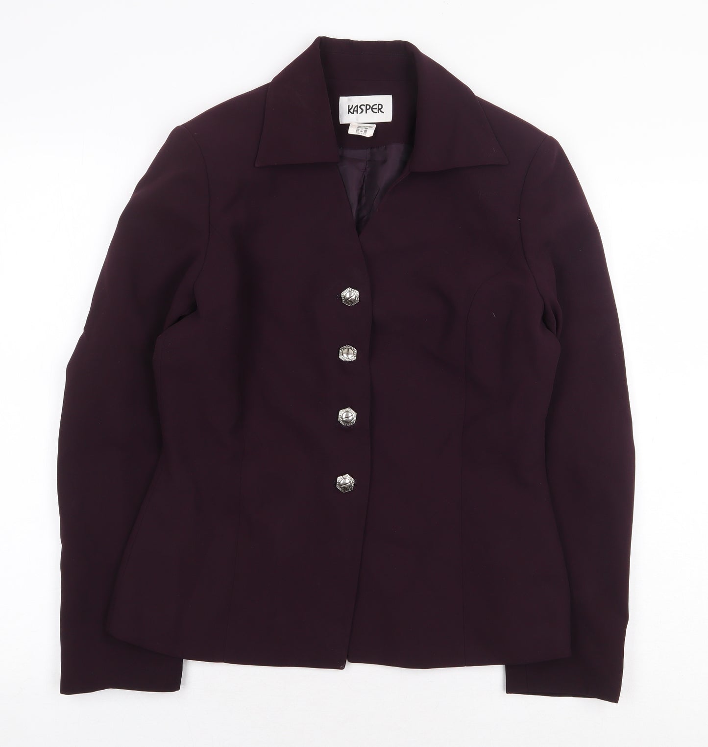 Kasper Womens Purple Jacket Size 8 Button