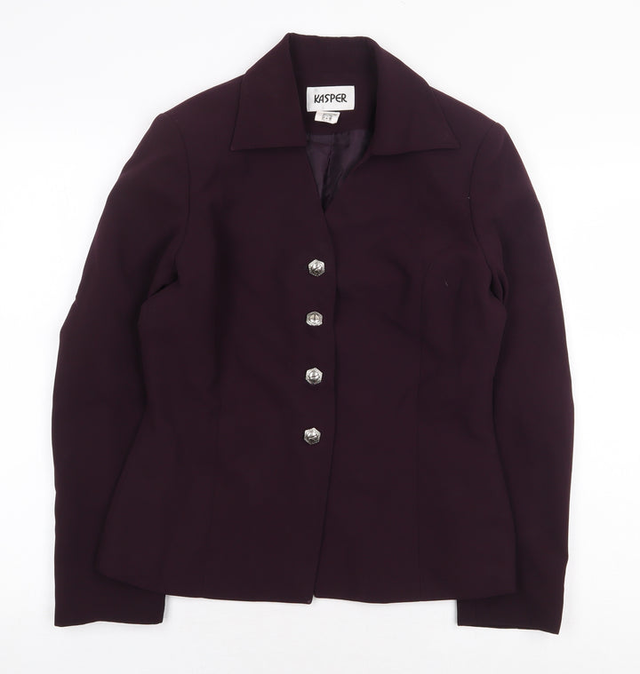 Kasper Womens Purple Jacket Size 8 Button