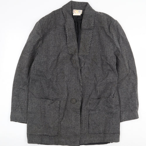 CNS Womens Grey Geometric Jacket Size 10 Button