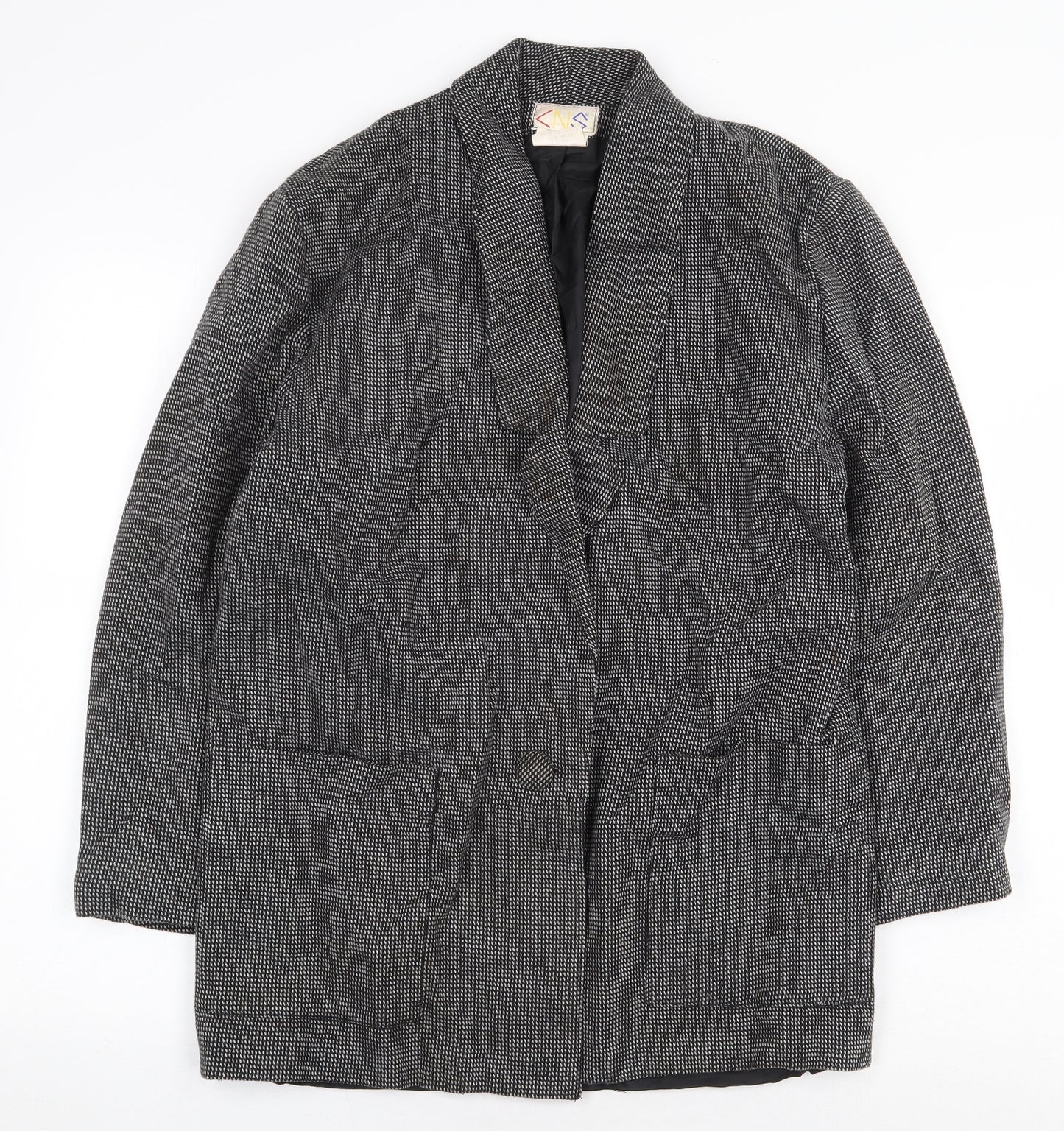 CNS Womens Grey Geometric Jacket Size 10 Button