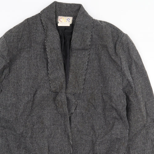 CNS Womens Grey Geometric Jacket Size 10 Button