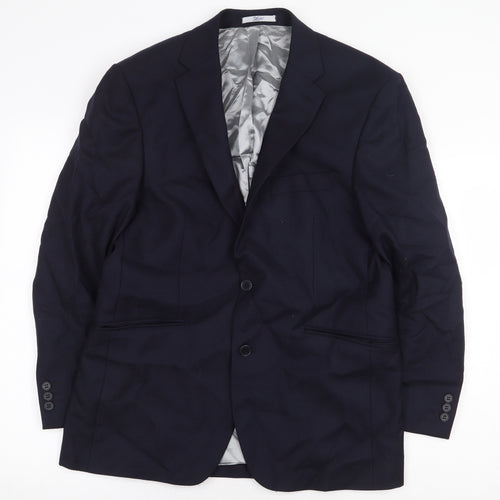 The Label Mens Blue Viscose Jacket Blazer Size 38