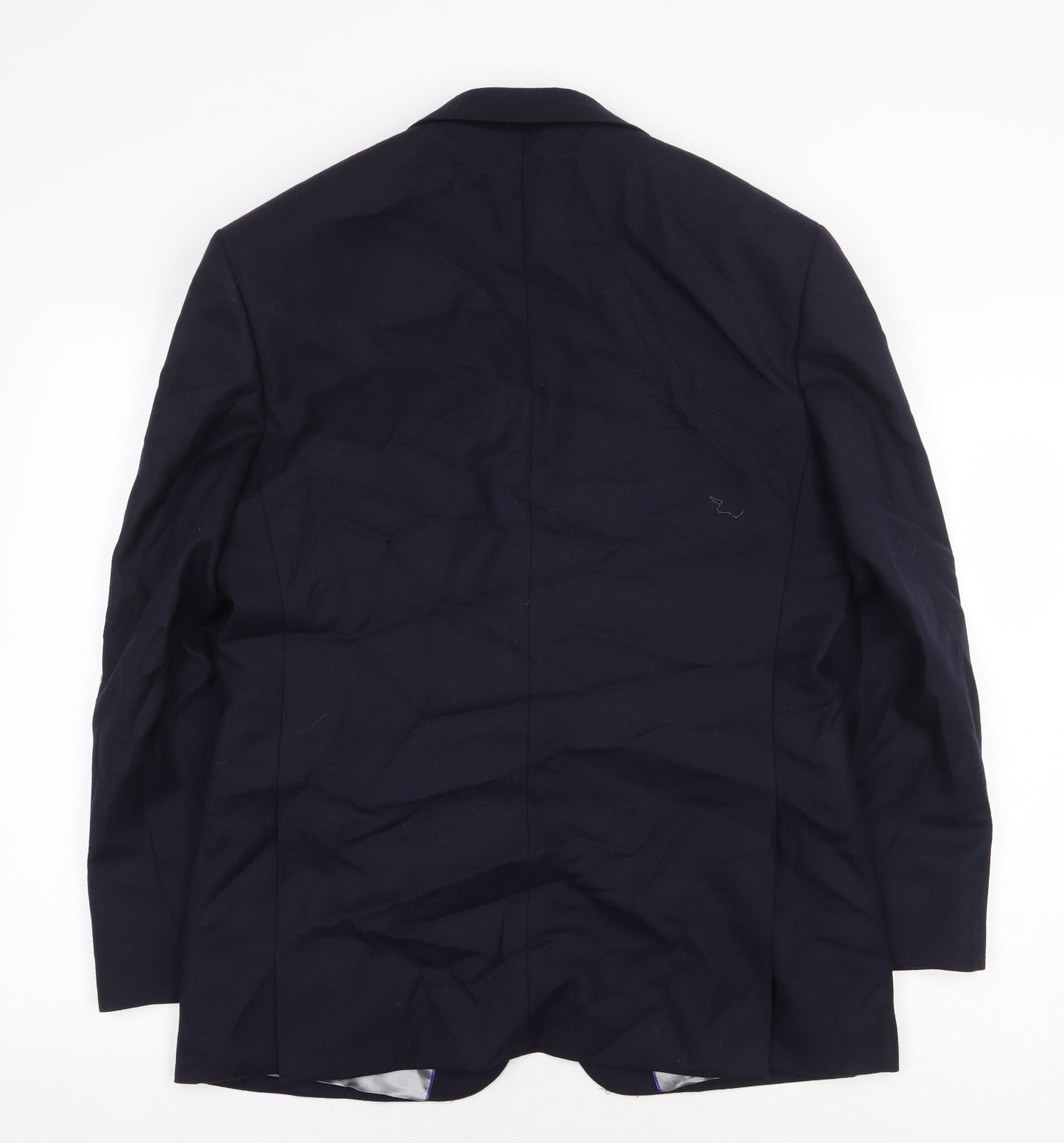 The Label Mens Blue Viscose Jacket Blazer Size 38