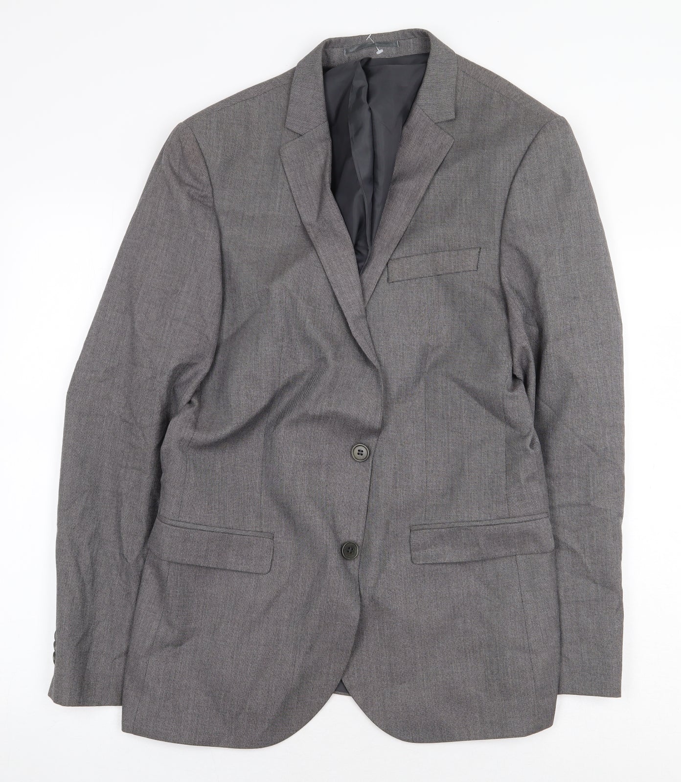 River Island Mens Grey Polyester Jacket Blazer Size 42