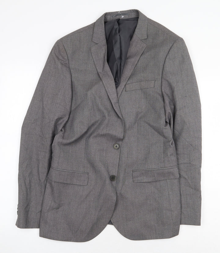 River Island Mens Grey Polyester Jacket Blazer Size 42