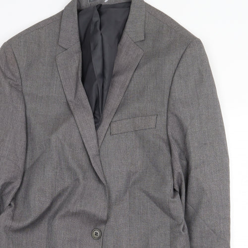 River Island Mens Grey Polyester Jacket Blazer Size 42