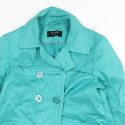 BHS Womens Green Pea Coat Coat Size 12 Button
