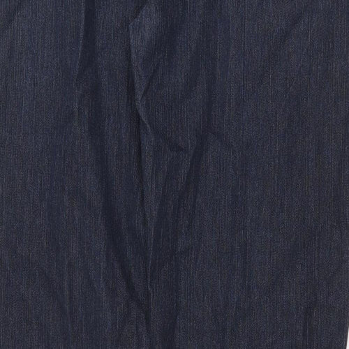 Per Una Womens Blue Cotton Straight Jeans Size 12 Regular Zip