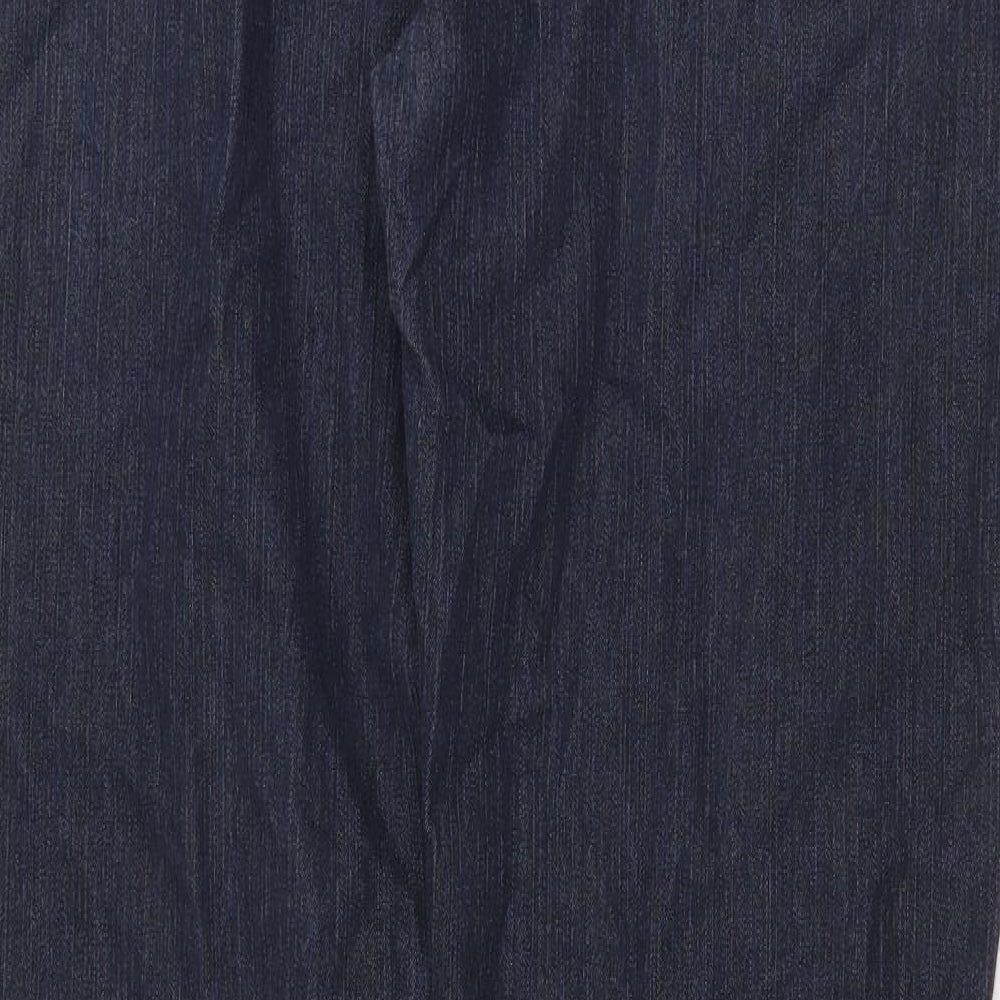 Per Una Womens Blue Cotton Straight Jeans Size 12 Regular Zip