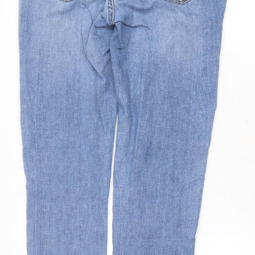 H&M Womens Blue Cotton Skinny Jeans Size 10 Regular Zip