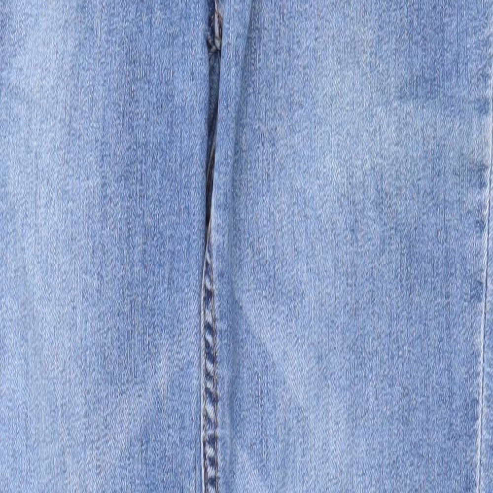 H&M Womens Blue Cotton Skinny Jeans Size 10 Regular Zip