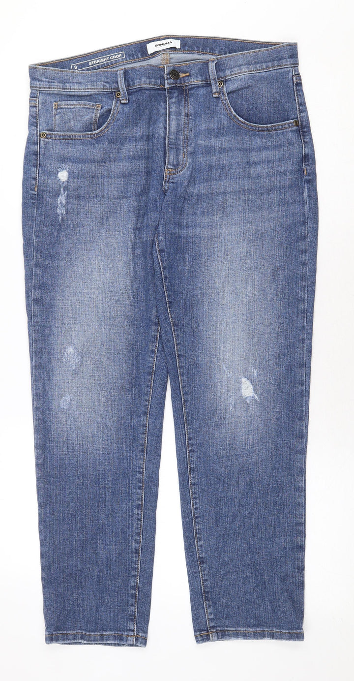 Sonoma Womens Blue Cotton Skinny Jeans Size 34 in Regular Zip