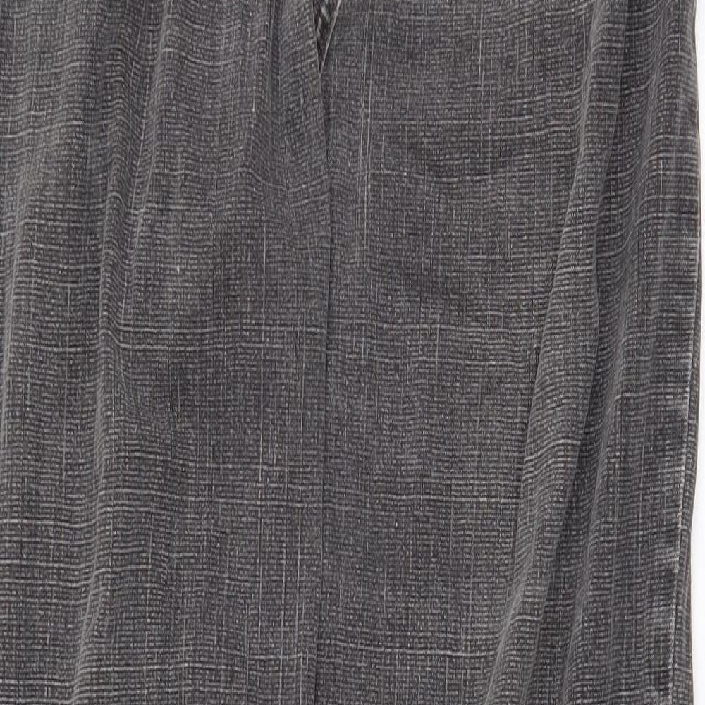 BHS Womens Grey Cotton Straight Jeans Size 14 Regular Zip