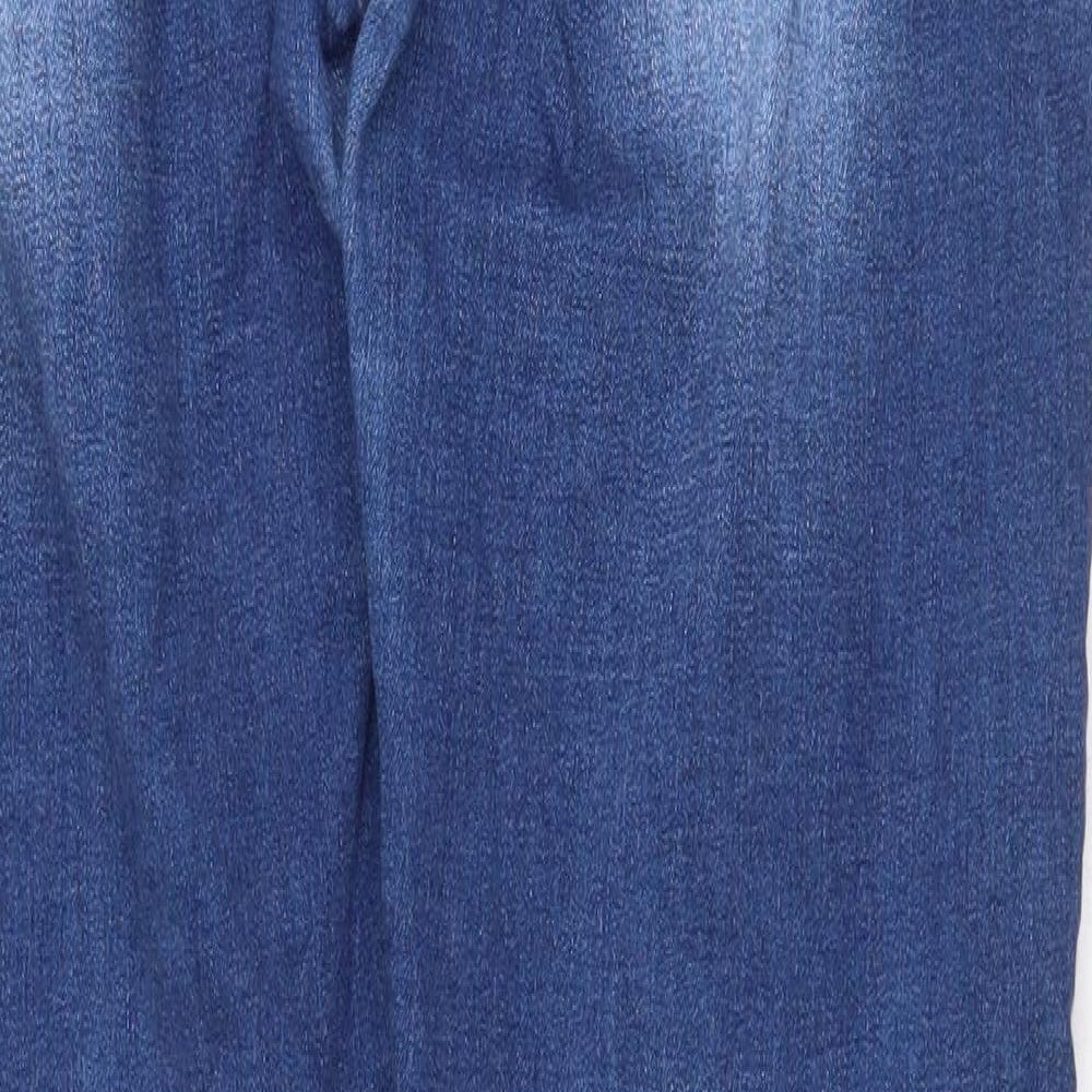 WAX JEAN Womens Blue Cotton Straight Jeans Size M Regular Zip