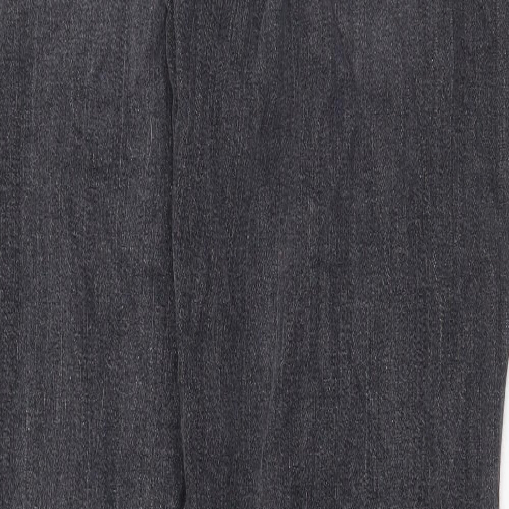 NEXT Womens Grey Cotton Straight Jeans Size 14 Regular Zip