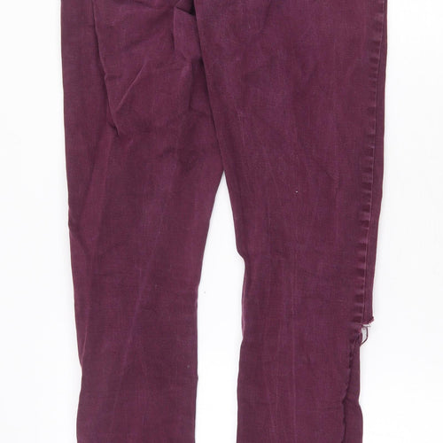 Dorothy Perkins Womens Purple Cotton Skinny Jeans Size 12 Regular Zip
