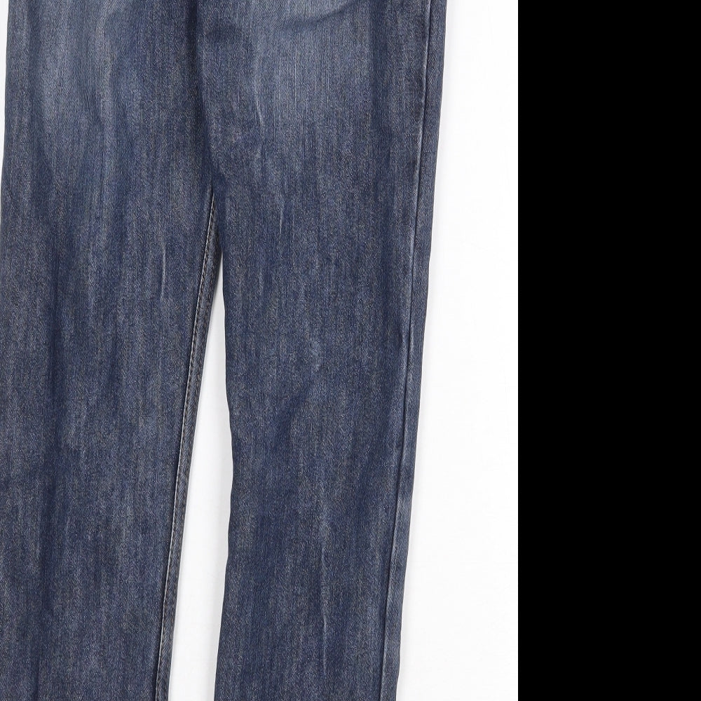 Denim & Co. Boys Blue Cotton Skinny Jeans Size 9-10 Years Regular Zip