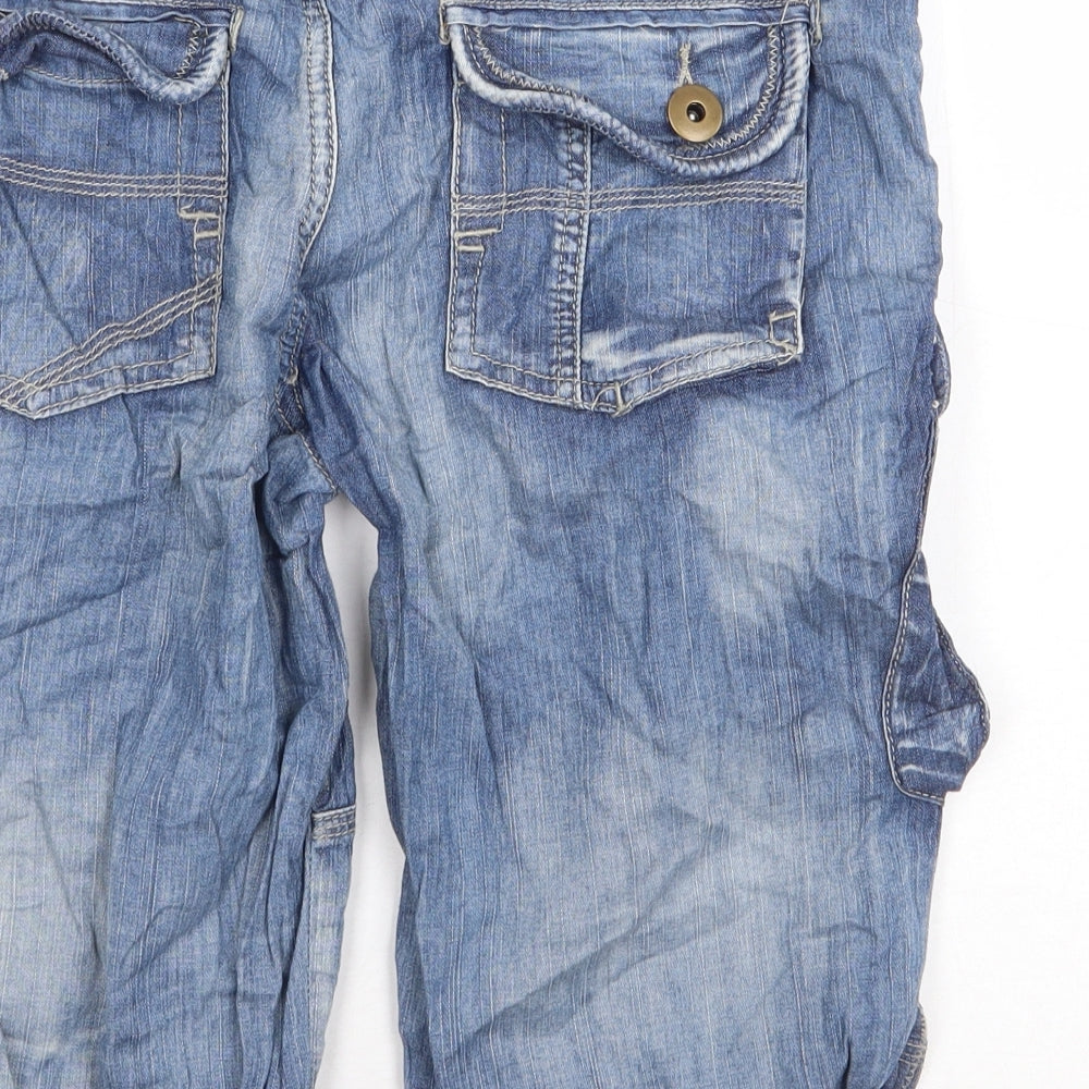 New Look Boys Blue Cotton Bermuda Shorts Size 14 Years Regular Zip