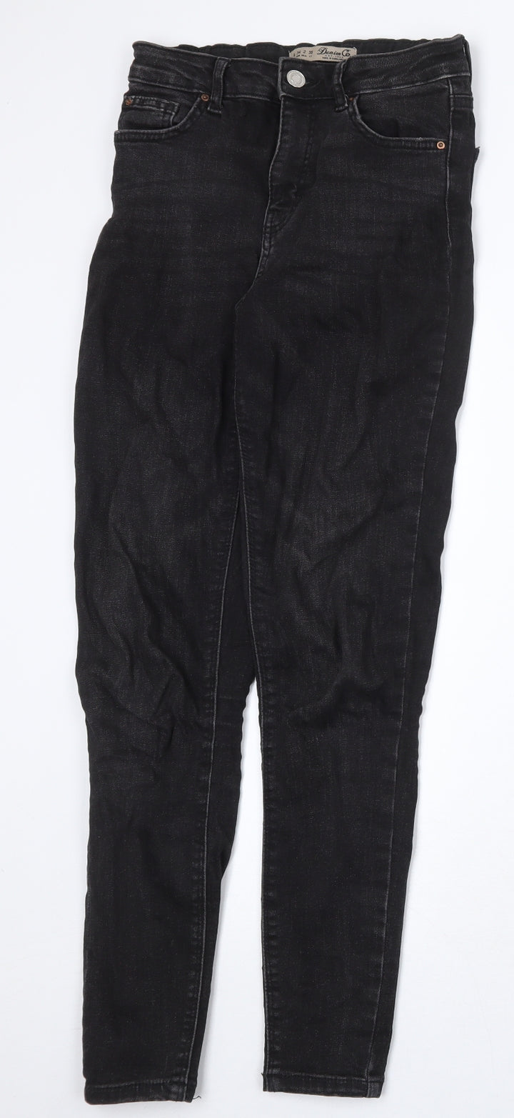Denim & Co. Womens Grey Cotton Skinny Jeans Size 6 Regular Zip