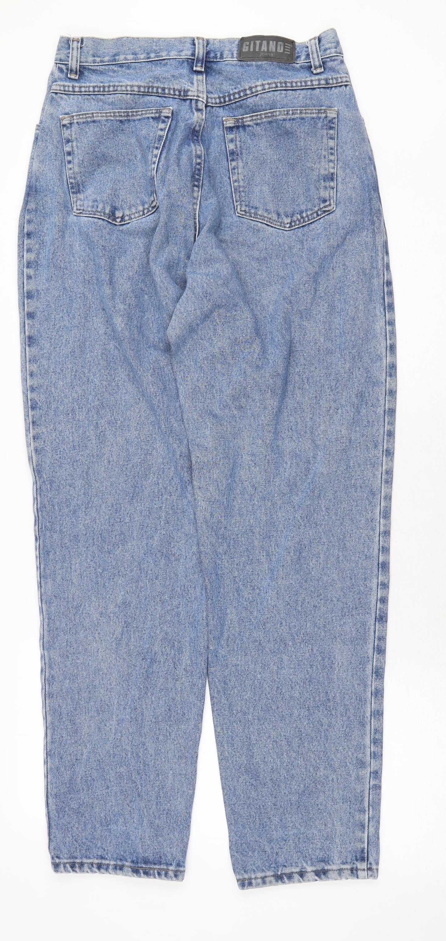 Gitano Mens Blue Cotton Tapered Jeans Size 30 in Regular Zip