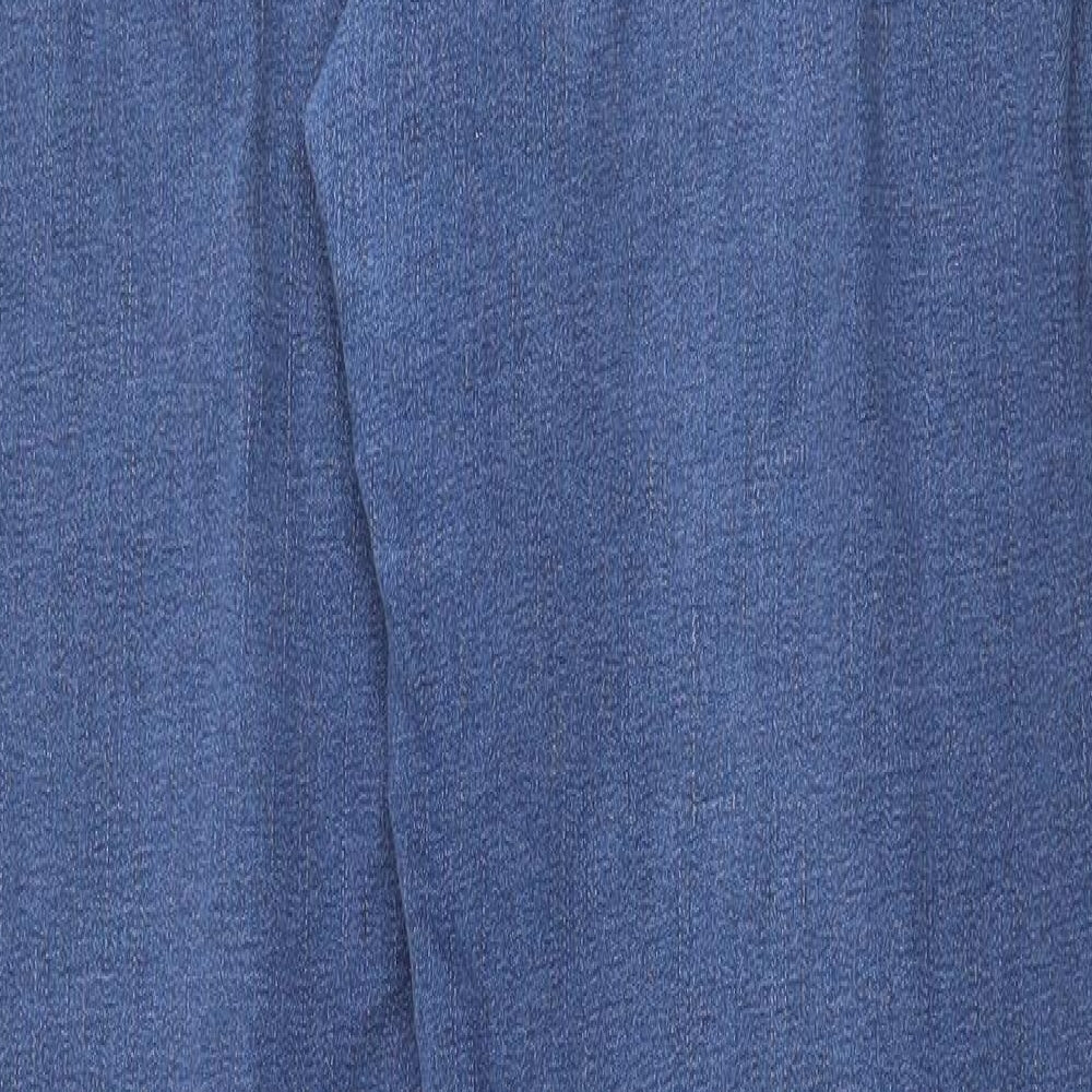 TU Womens Blue Cotton Straight Jeans Size 14 Regular Zip
