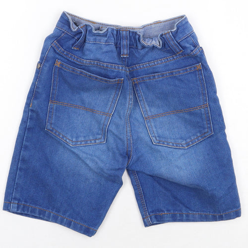 NEXT Boys Blue Cotton Bermuda Shorts Size 8 Years Regular Zip