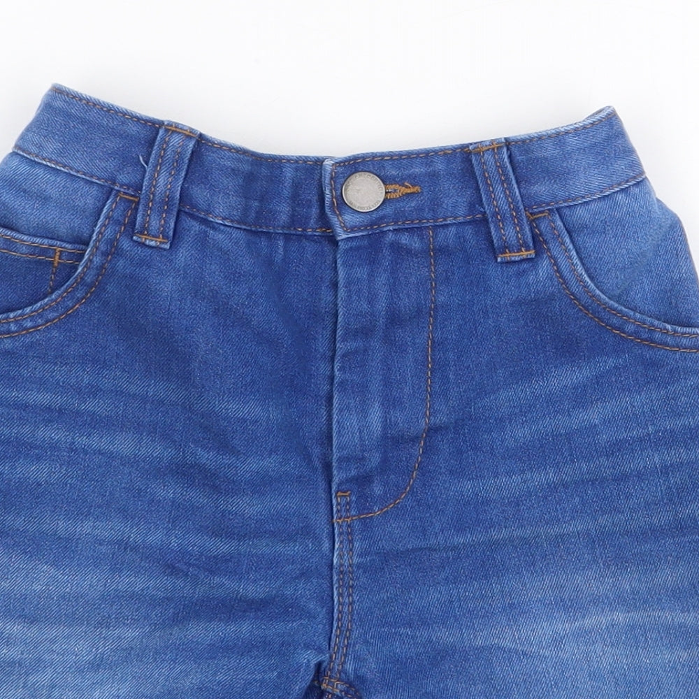 NEXT Boys Blue Cotton Bermuda Shorts Size 8 Years Regular Zip