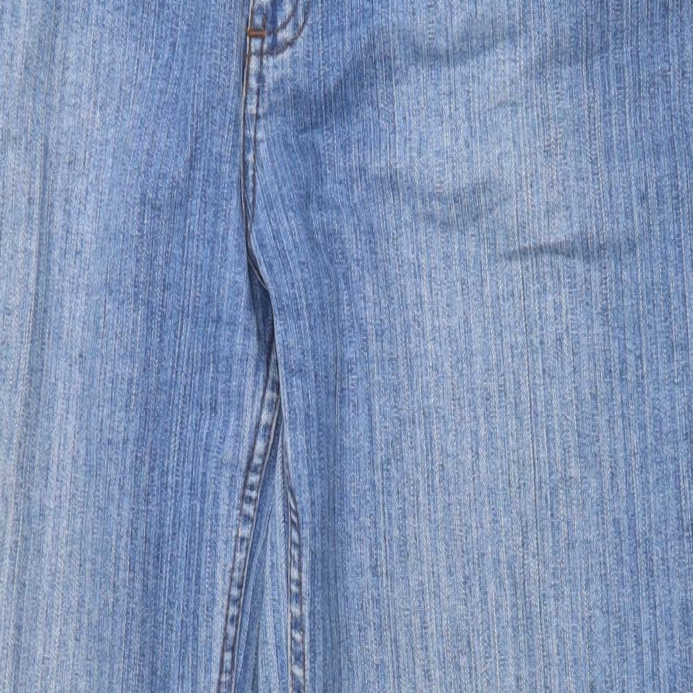 Marks and Spencer Womens Blue Cotton Bootcut Jeans Size 14 Regular Zip