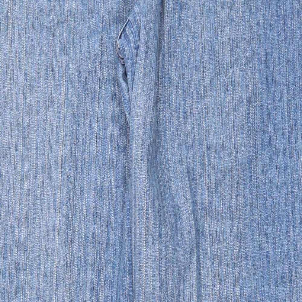 Marks and Spencer Womens Blue Cotton Bootcut Jeans Size 14 Regular Zip