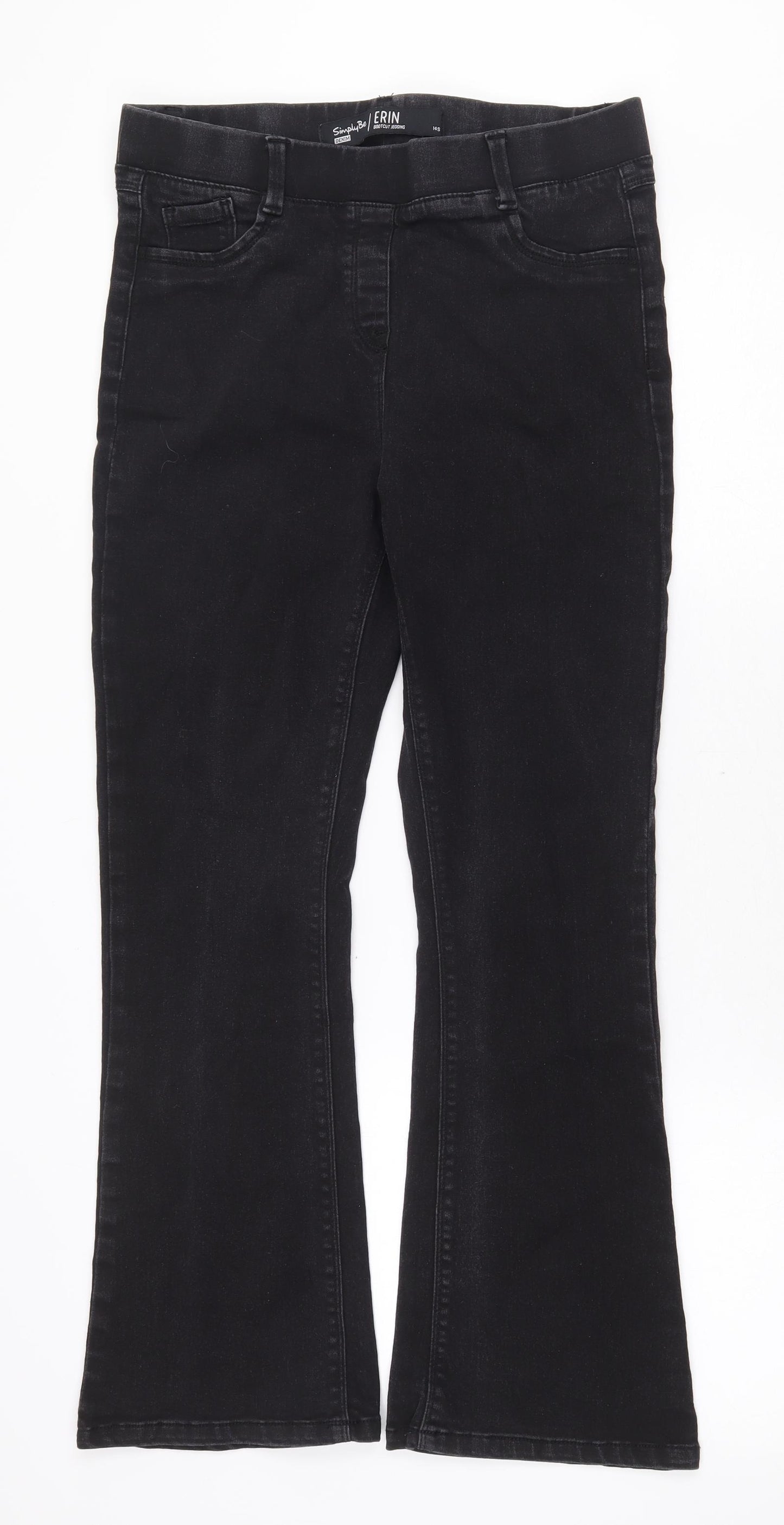 Simply Be Womens Black Cotton Jegging Jeans Size 14 Regular