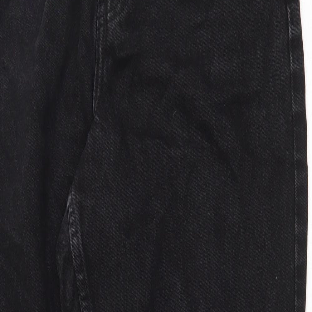 Denim & Co. Womens Black Cotton Straight Jeans Size 10 Regular Zip