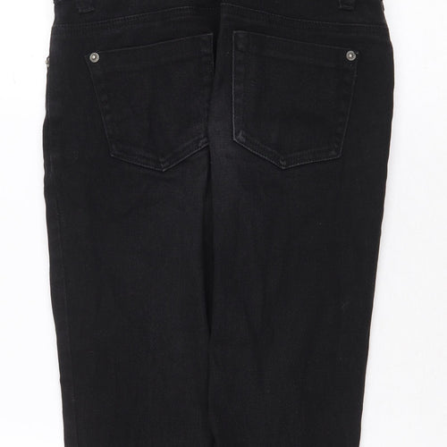 Liquor N Poker Womens Black Cotton Dungaree One-Piece Size 6 Buckle