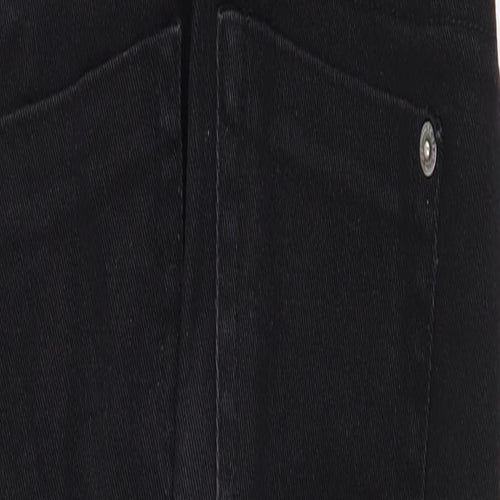 Liquor N Poker Womens Black Cotton Dungaree One-Piece Size 6 Buckle