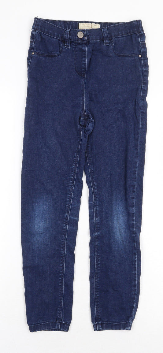 NEXT Boys Blue Cotton Straight Jeans Size 9 Months Regular Zip