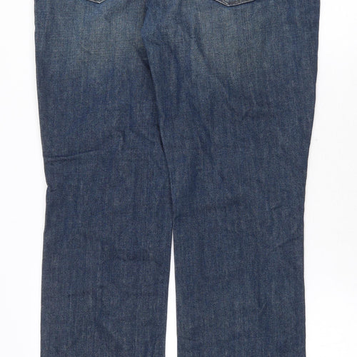Preworn Mens Blue Cotton Straight Jeans Size 30 in Slim Zip