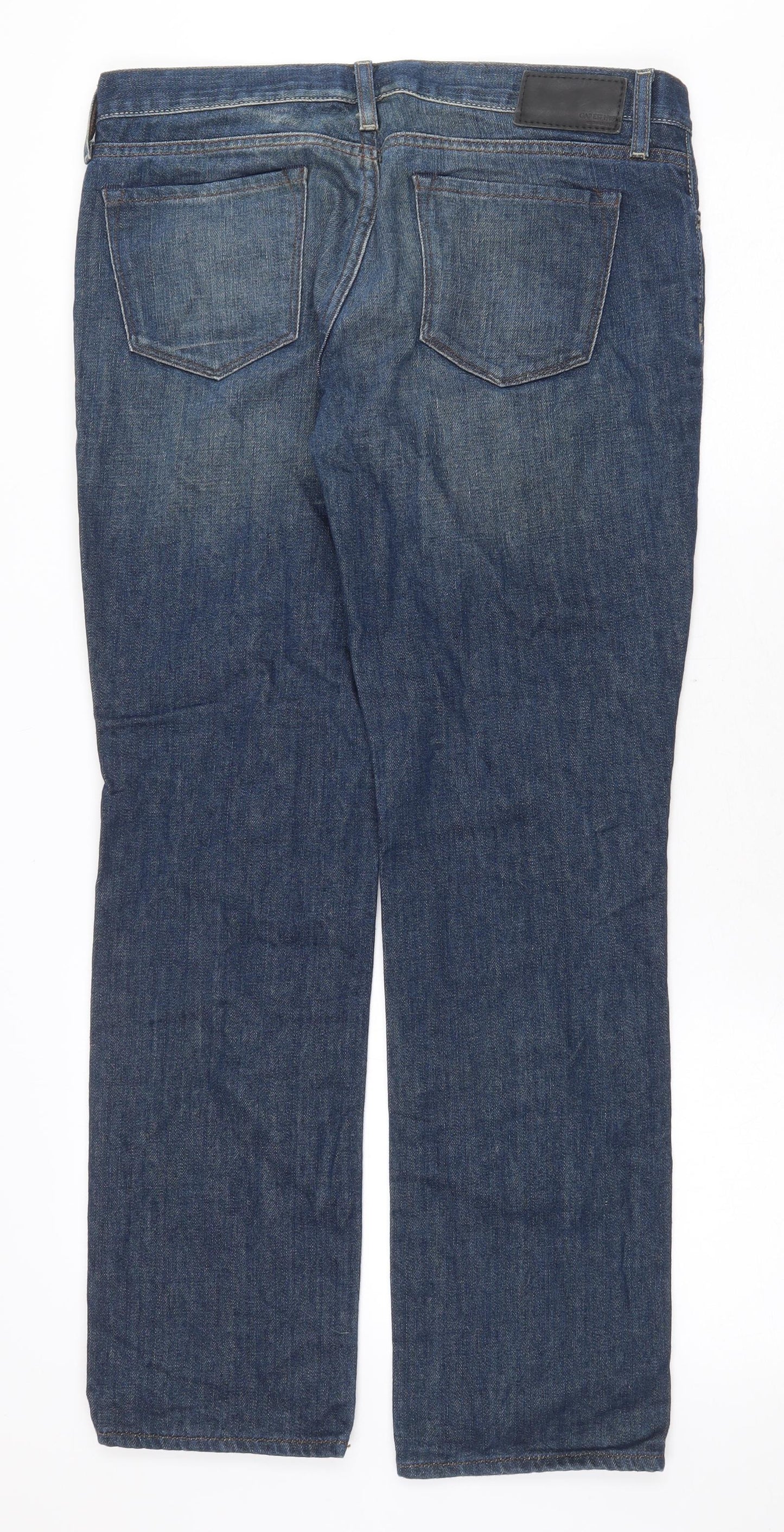 Preworn Mens Blue Cotton Straight Jeans Size 30 in Slim Zip