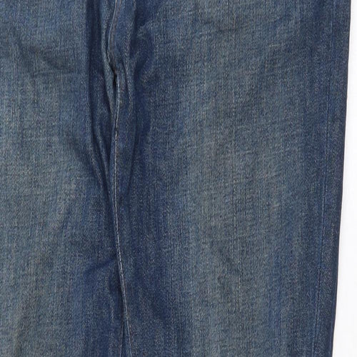 Preworn Mens Blue Cotton Straight Jeans Size 30 in Slim Zip