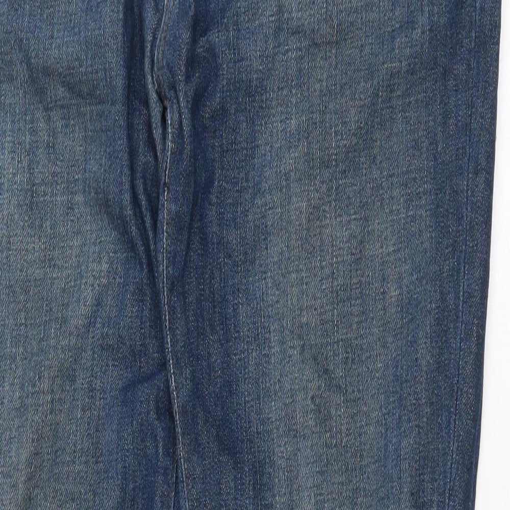 Preworn Mens Blue Cotton Straight Jeans Size 30 in Slim Zip
