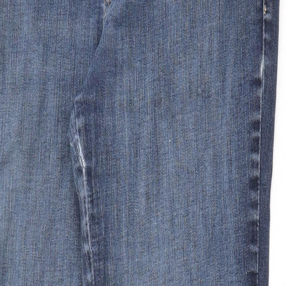 Papaya Womens Blue Cotton Bootcut Jeans Size 8 Regular Zip
