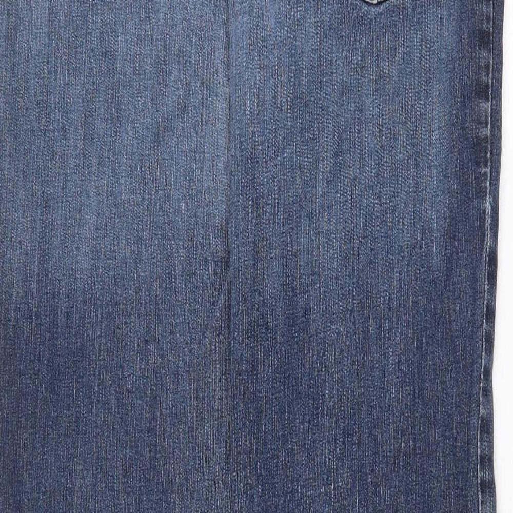 Papaya Womens Blue Cotton Bootcut Jeans Size 8 Regular Zip