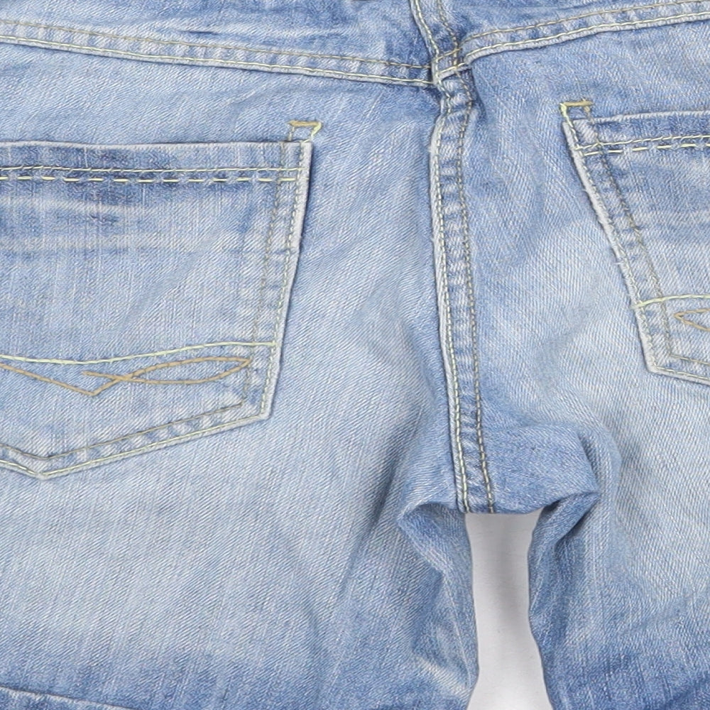 NEXT Womens Blue Cotton Bermuda Shorts Size 6 Regular Zip