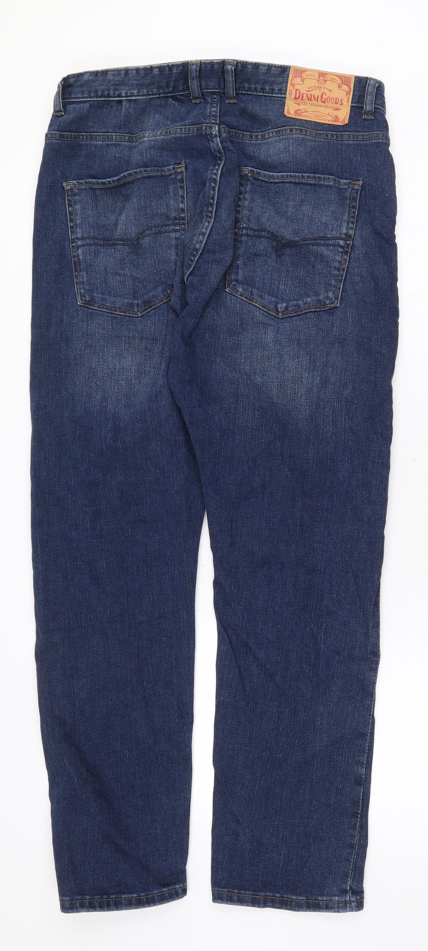 NEXT Mens Blue Cotton Straight Jeans Size 32 in Regular Zip