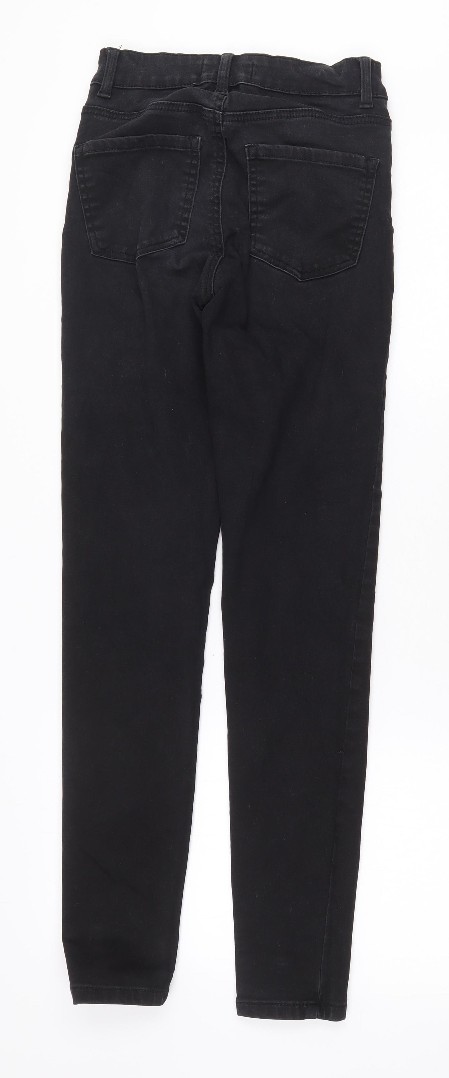 Denim & Co. Womens Black Cotton Straight Jeans Size 8 Regular Zip